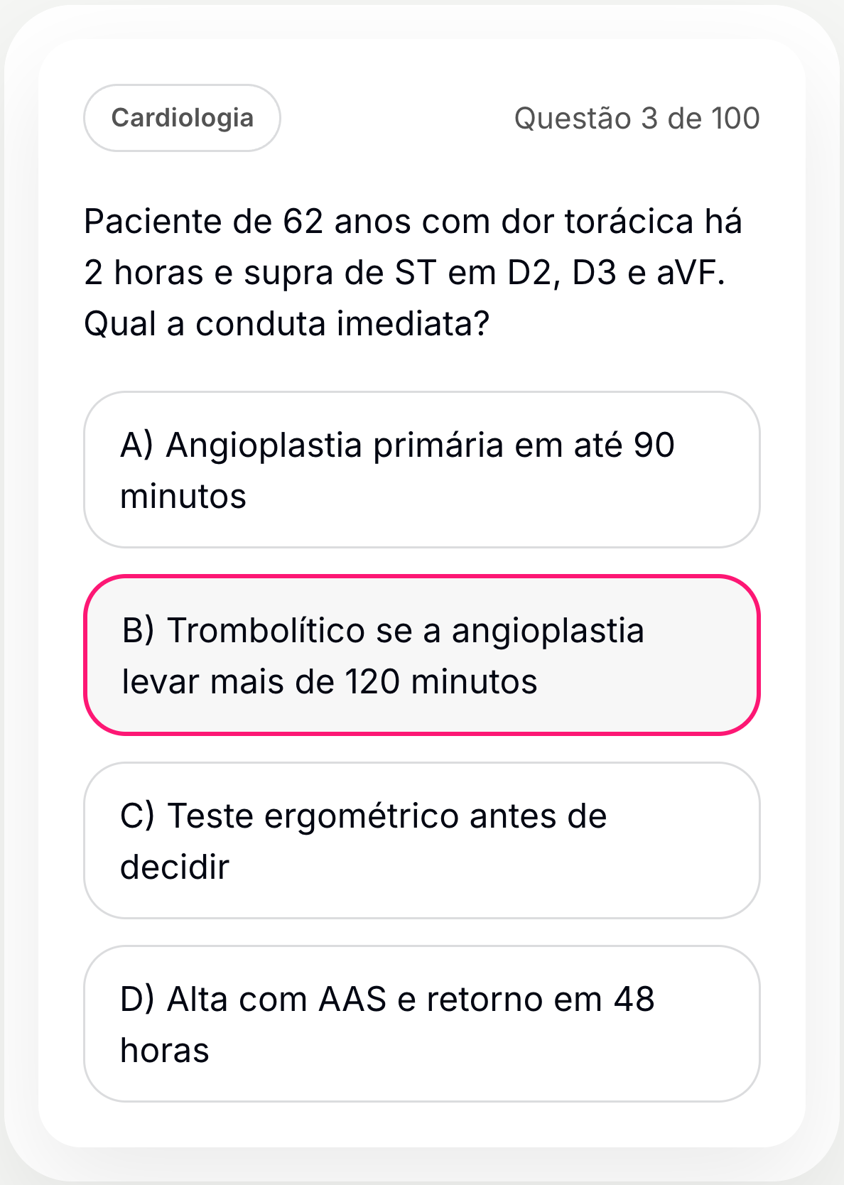 Recorte do simulado no formato do Enamed da Practilium